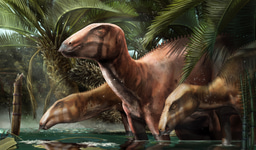Marcello, come here! Hurry up...we have dinosaurs!