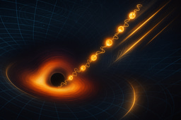 Falling Atoms Light Up Exotic Black Holes