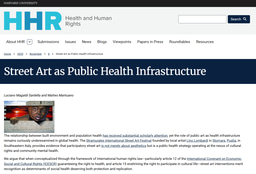 Published November 8, 2025 | Version v1 Journal article  Open FRANCOIS XAVIER BAIGNOUD CENTER FOR HEALTH AND HUMAN RIGHTS – HEALTH AND HUMAN RIGHTS JOURNAL (HHR JOURNAL) – HARVARD UNIVERSITY - DREXEL UNIVERSITY DORNSIFE SCHOOL OF PUBLIC HEALTH