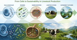 From Cells to Sustainability: Bridging Scales in Livestock Production Research