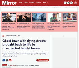 THE DAILY MIRROR - GHOST TOWN WITH DYING STREETS BROUGHT BACK TO LIFE BY UNEXPECTED TOURIST BOOM
