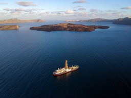 Scientific ocean drilling in the Santorini caldera reveals a surprisingly large eruption in historic times