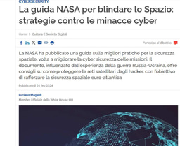 AGENDA DIGITALE (NETWORK 360) - LA GUIDA NASA PER BLINDARE LO SPAZIO: STRATEGIE CONTRO LE MINACCE CYBER