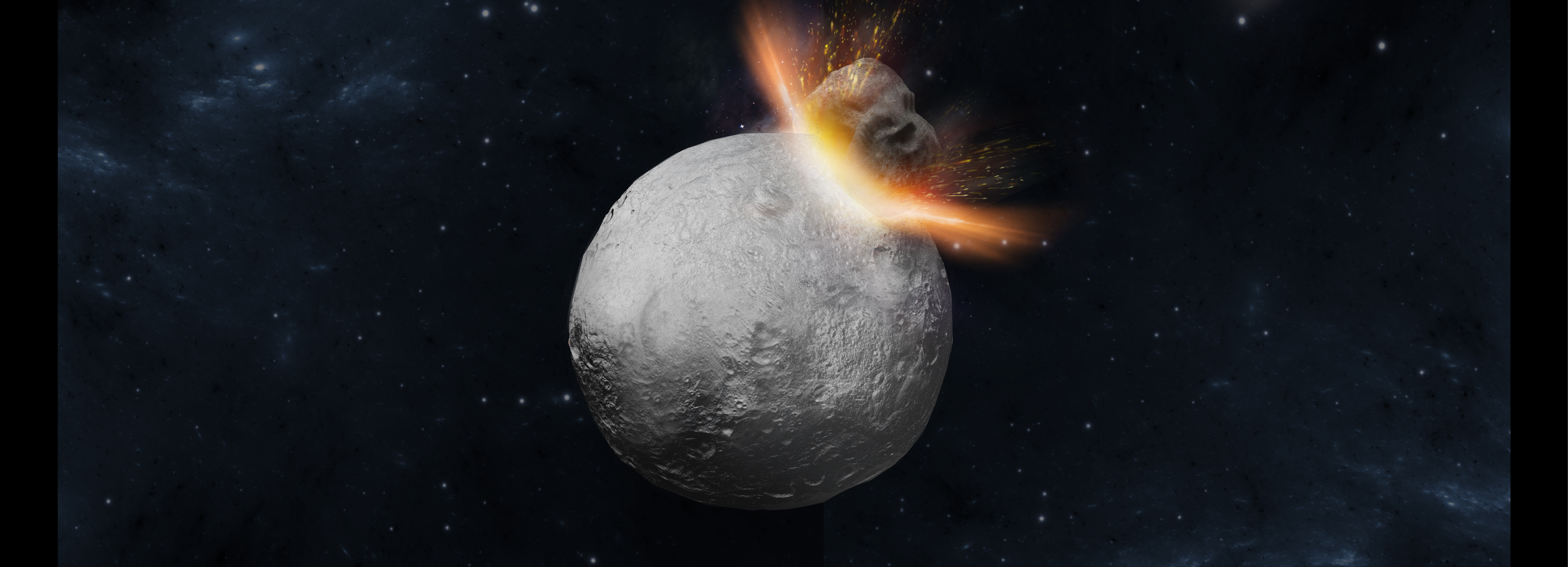 A hit-and-run collision on Vesta in the early Solar System