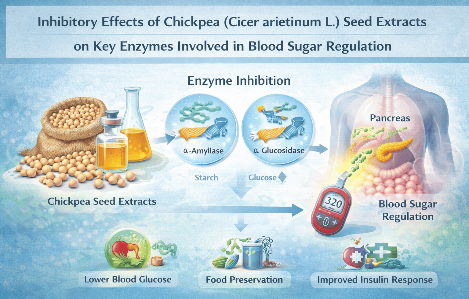 Inhibitory Effects of Chickpea (Cicer arietinum L.) Seed Extracts on Key Enzymes Involved in Blood Sugar Regulation