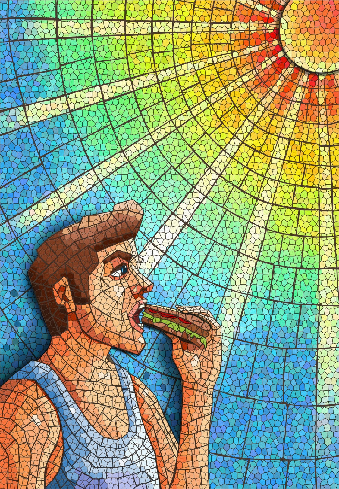 Skin adipocytes stimulate the feeding behavior in males following UV exposure