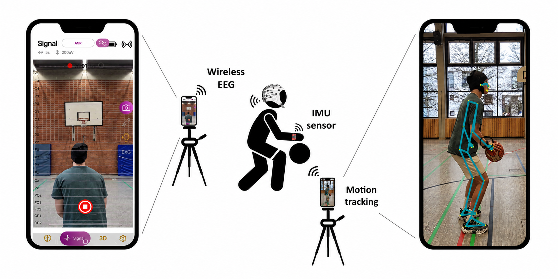 From the laboratory to the free-throw line: measuring brain and body in motion
