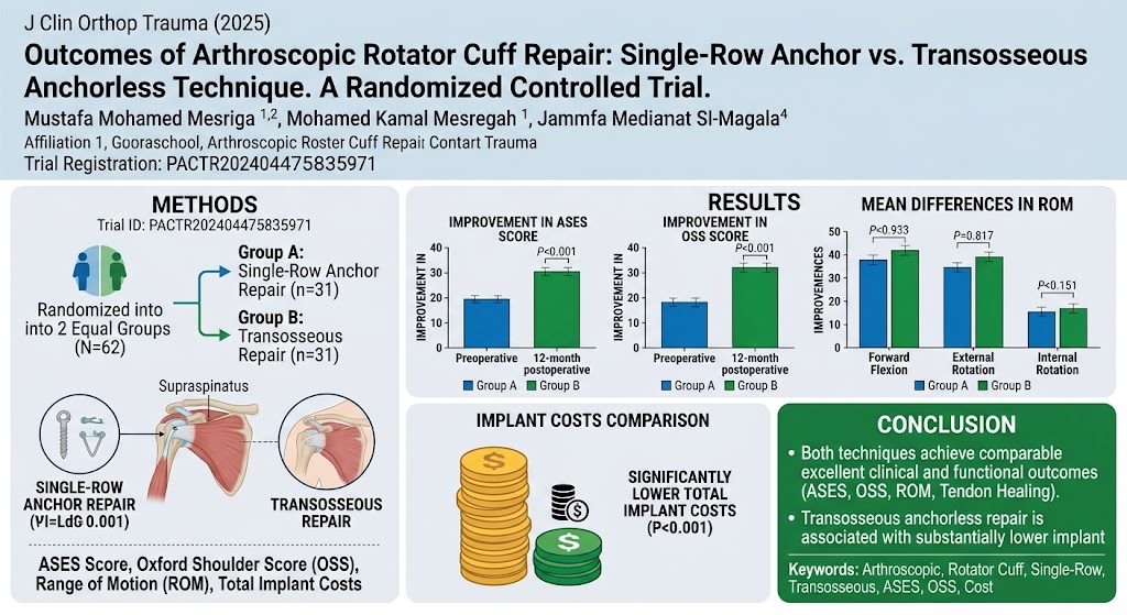 Anchorless vs Anchor-Based Rotator Cuff Repair: Similar Outcomes, Lower Costs? Insights From a Randomized Controlled Trial