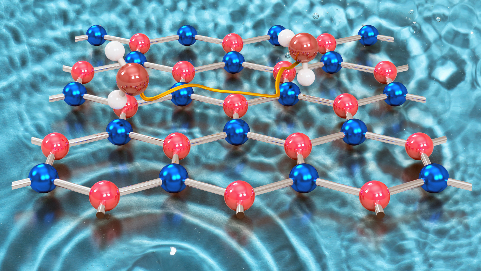 Water dances on hexagonal boron nitride