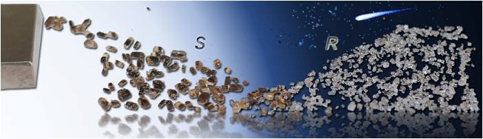 Stereoseparation by a magnetic beneficiation process