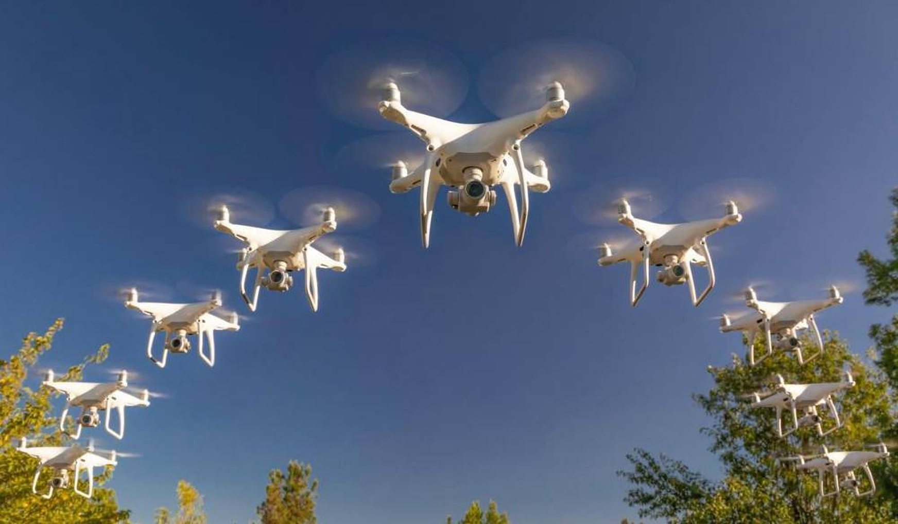 Seeing through forest with drone swarms