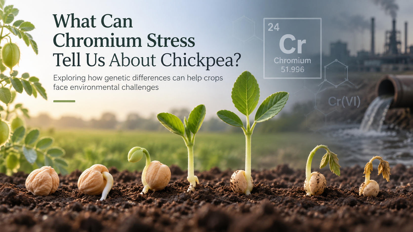How do chickpea varieties respond to chromium pollution?