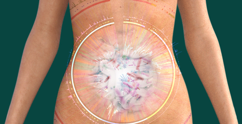 The human gut microbiome magnified to an unprecedented scale