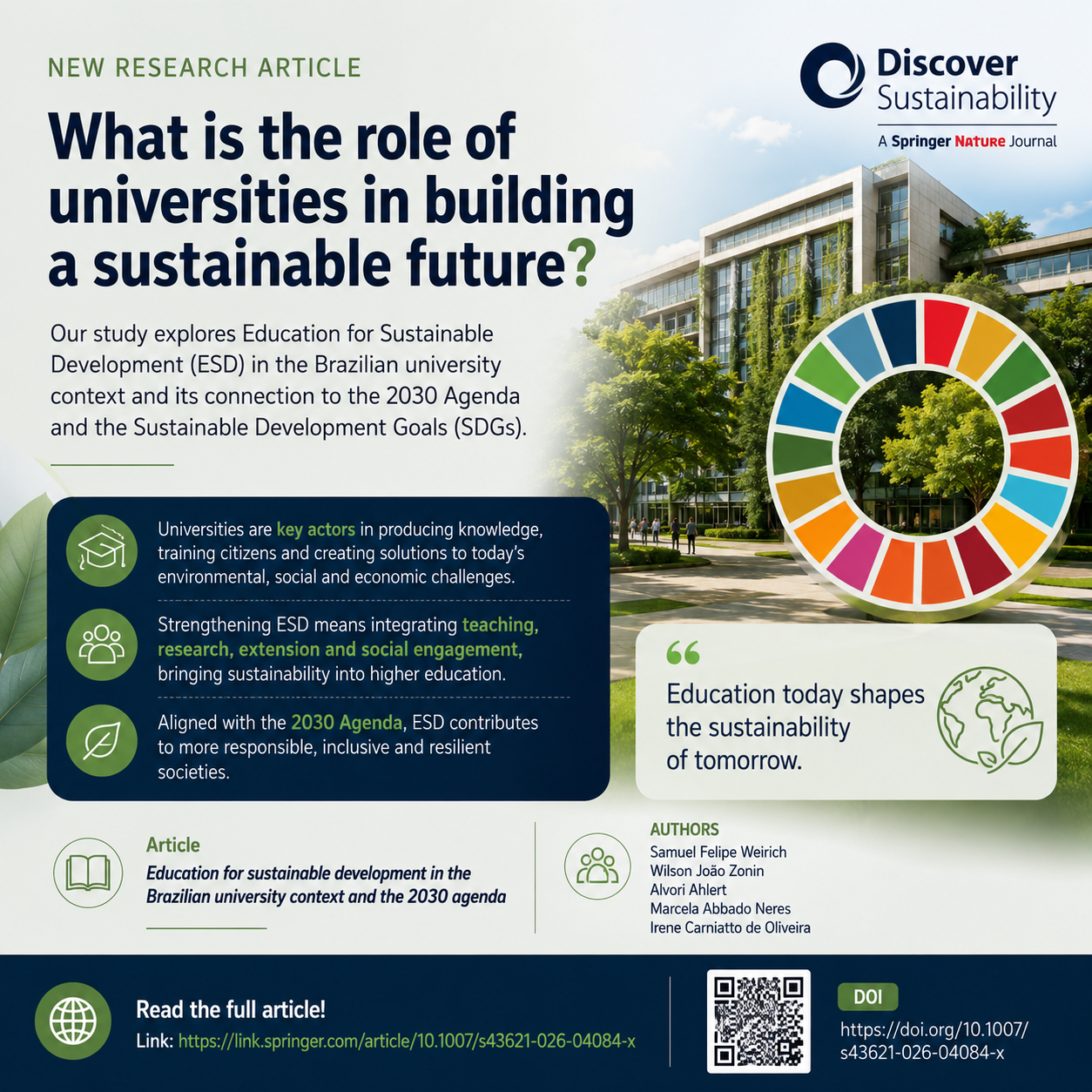 EDUCATION FOR SUSTAINABLE DEVELOPMENT AND THE 2030 AGENDA
