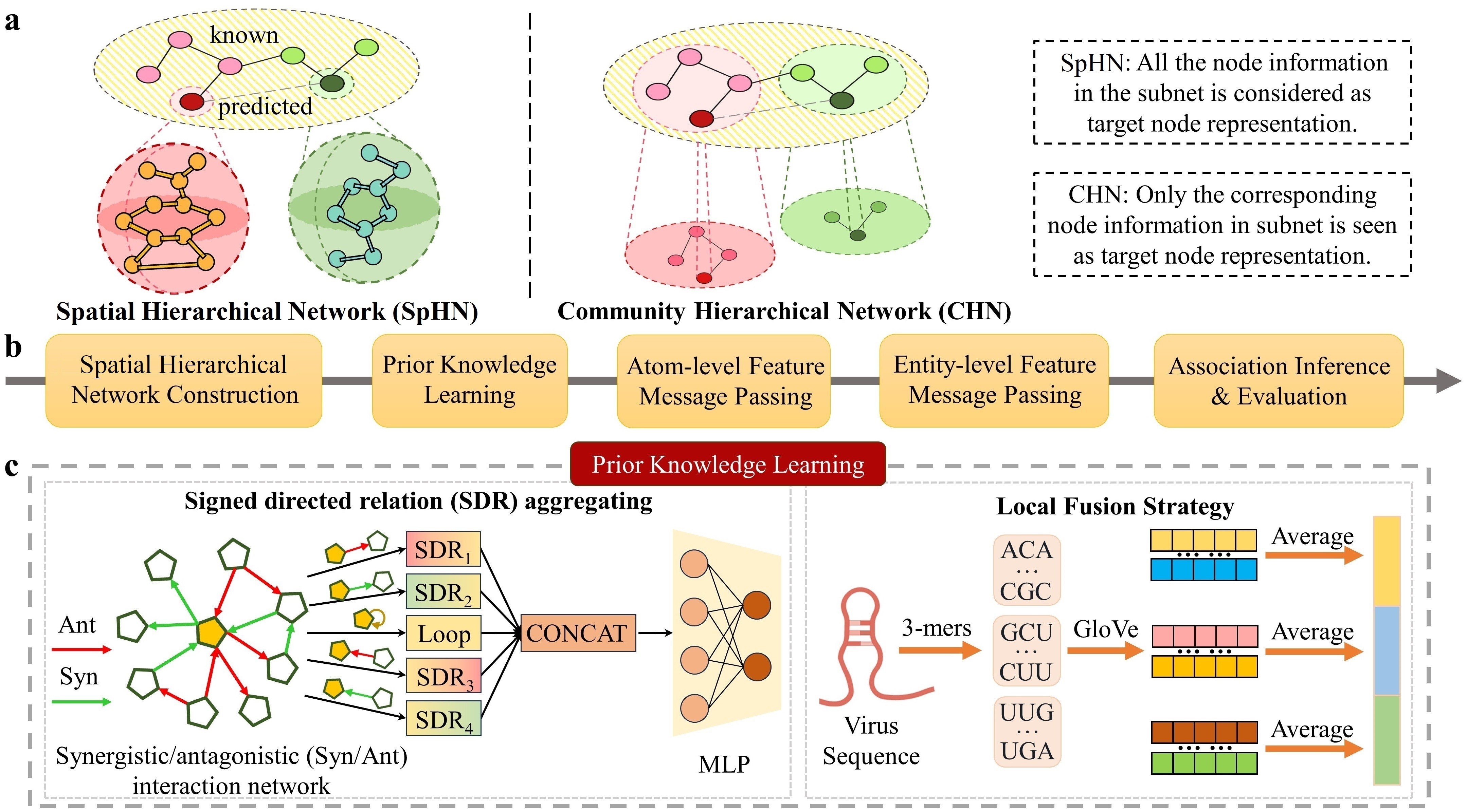 A spatial hierarchical network learning framework for drug repositioning allowing interpretation from macro to micro scale